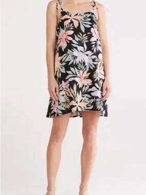 Billabong • NWT Viscose Floral Black Dress PTP 16”-20” L34”
